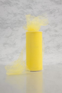 Shiny Tulle On Spool Of 6" X 25 Yd 100% Polyester Canary Our Tulle is Flame Retardant and Metal Free