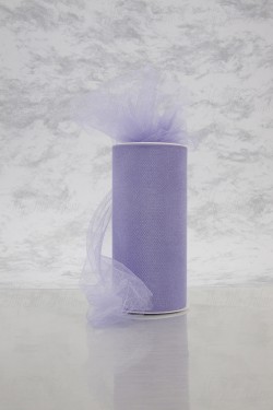 Shiny Tulle On Spool Of 6" X 25 Yd 100% Polyester Lilac Our Tulle is Flame Retardant and Metal Free