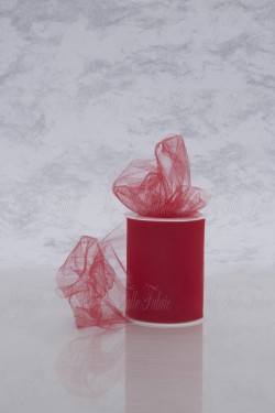 Matte Tulle On Spool Of 3" X 25 Yd 100% Nylon Red Our Tulle is Flame Retardant and Metal Free