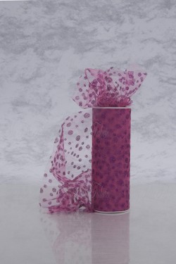 Shiny Tulle W/Glitter Dots 6" X 10 Yd Fuchsia-Fuchsia Our Tulle is Flame Retardant and Metal Free