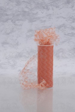 Shiny Tulle Zig Zag 6" X 10 Yd White-Orange Our Tulle is Flame Retardant and Metal Free