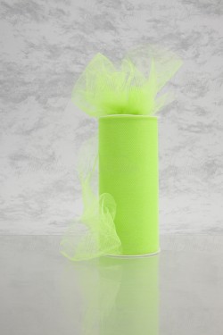 Shiny Tulle On Spool Of 6" X 25 Yd 100% Polyester Citrus Our Tulle is Flame Retardant and Metal Free