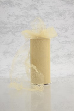 Shiny Tulle On Spool Of 6" X 25 Yd 100% Polyester Gold Our Tulle is Flame Retardant and Metal Free