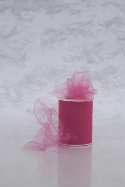 Matte Tulle On Spool Of 3" X 25 Yd 100% Nylon Fuchsia Our Tulle is Flame Retardant and Metal Free