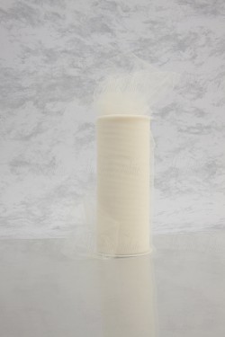 Matte Tulle On Spool Of 6" X 25 Yd Width 100% Nylon Ivory Our Tulle is Flame Retardant and Metal Free