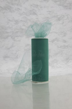 Matte Tulle On Spool Of 6" X 25 Yd Width 100% Nylon Teal Our Tulle is Flame Retardant and Metal Free