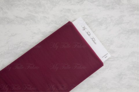 Matte Tulle On Bolt Of 54" X 25 Yd 100% Nylon Cranberry Our Tulle is Flame Retardant and Metal Free