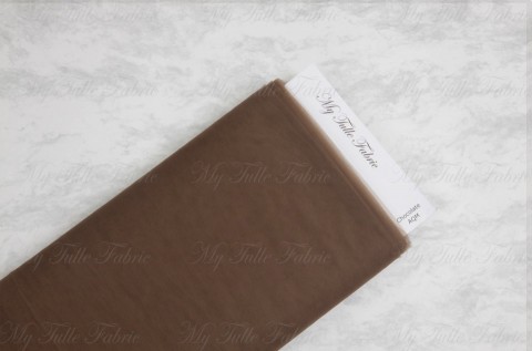 Matte Tulle On Bolt Of 54" X 25 Yd 100% Nylon Chocolate Our Tulle is Flame Retardant and Metal Free