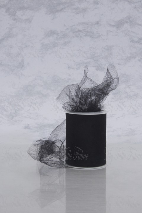 Matte Tulle On Spool Of 3" X 25 Yd 100% Nylon Black Our Tulle is Flame Retardant and Metal Free