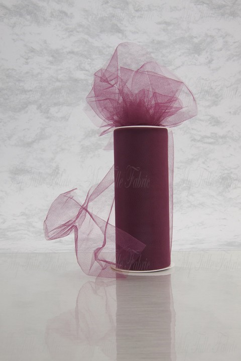 Matte Tulle On Spool Of 6" X 25 Yd Width 100% Nylon Cranberry Our Tulle is Flame Retardant and Metal Free